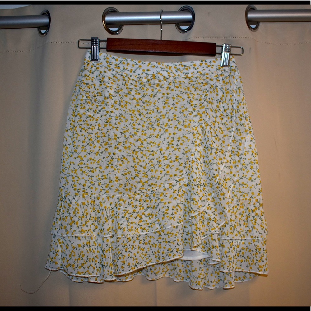 White floral skirt